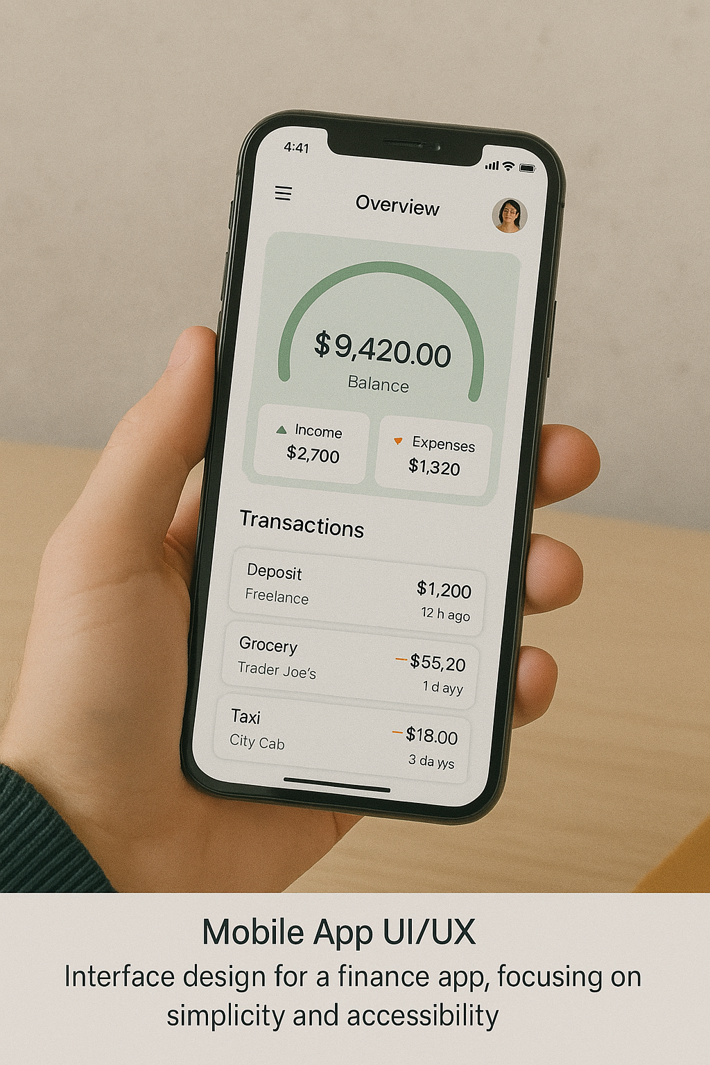 Mobile app UI
