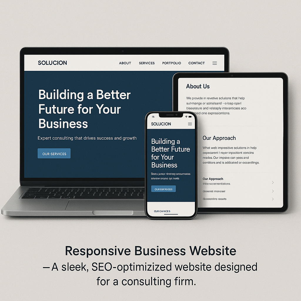 Website on laptop